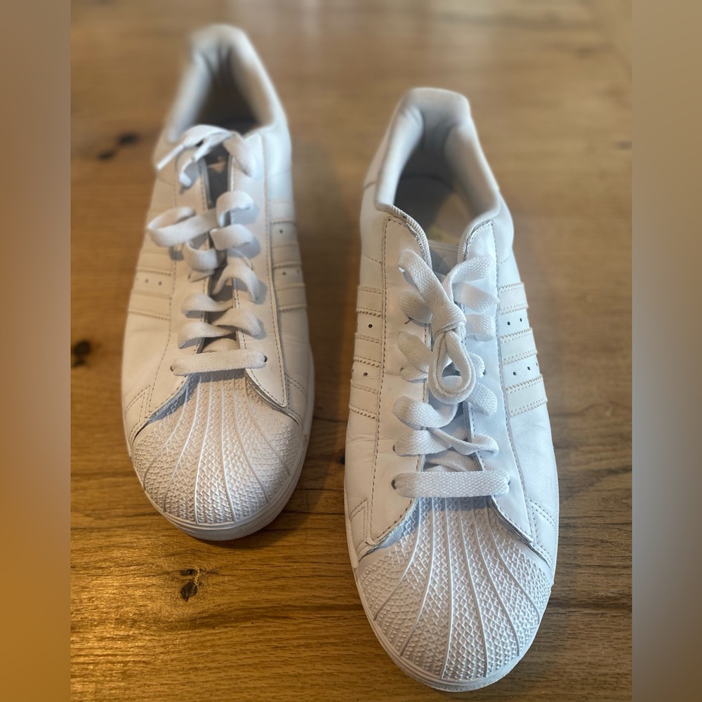 Adidas Original Sneakers White Leather Low Tops Men’s 13 Preowned